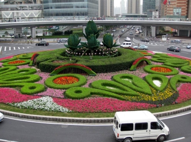 宝鸡城市中心立体花坛