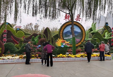 天津咸阳统一广场绿雕造型